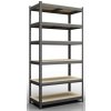 Kovový regál 240x120x60cm, lakovaný - černý, 6-policový, nosnost 1050kg