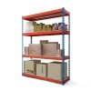 Kovový průmyslový regál 168x160x70cm, lakovaný - modro/oranžový, 4-policový, nosnost 1200kg