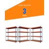 Akční balíček - 3ks Kovový průmyslový regál 180x180x60cm, lakovaný - modro/oranžový, 4-policový, nosnost 1200kg