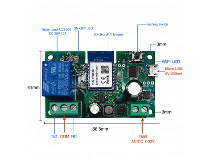 tuya relé 5V 7 32V 2