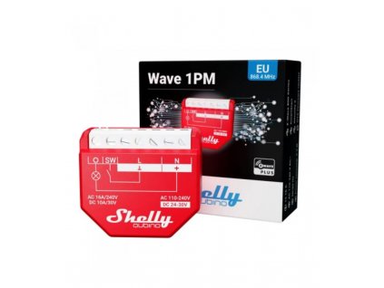 Shelly Qubino Wave 1PM - spínací modul s měřením spotřeby 1x 16A (Z-Wave)