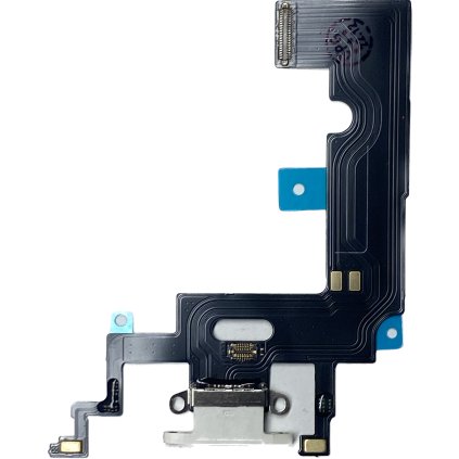 2293 apple iphone xr nabíjecí konektor mikrofonu flex kabel bílý stříbrný