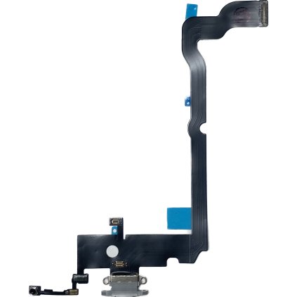 2341 apple iphone xs max nabijaci konektor mikrofon flex kabel silver biely