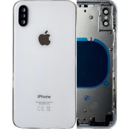 3123 2 apple iphone xs max housing zadny kryt biely silver original material