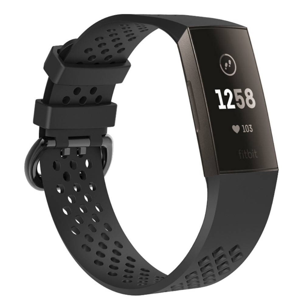 Gumový řemínek TVC pro Fitbit Charge 4 (vel. S) Barva: Černá