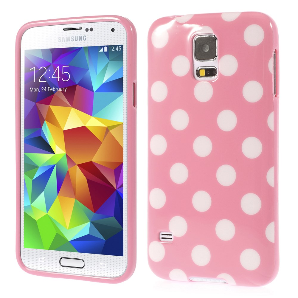 Puntíkované pouzdro pro Samsung Galaxy S5 Barva: Růžová (světlá)