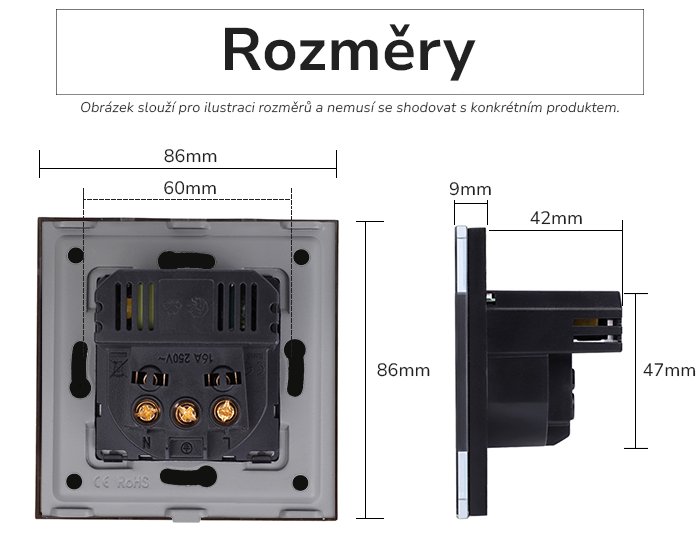 Rozměry zásuvky