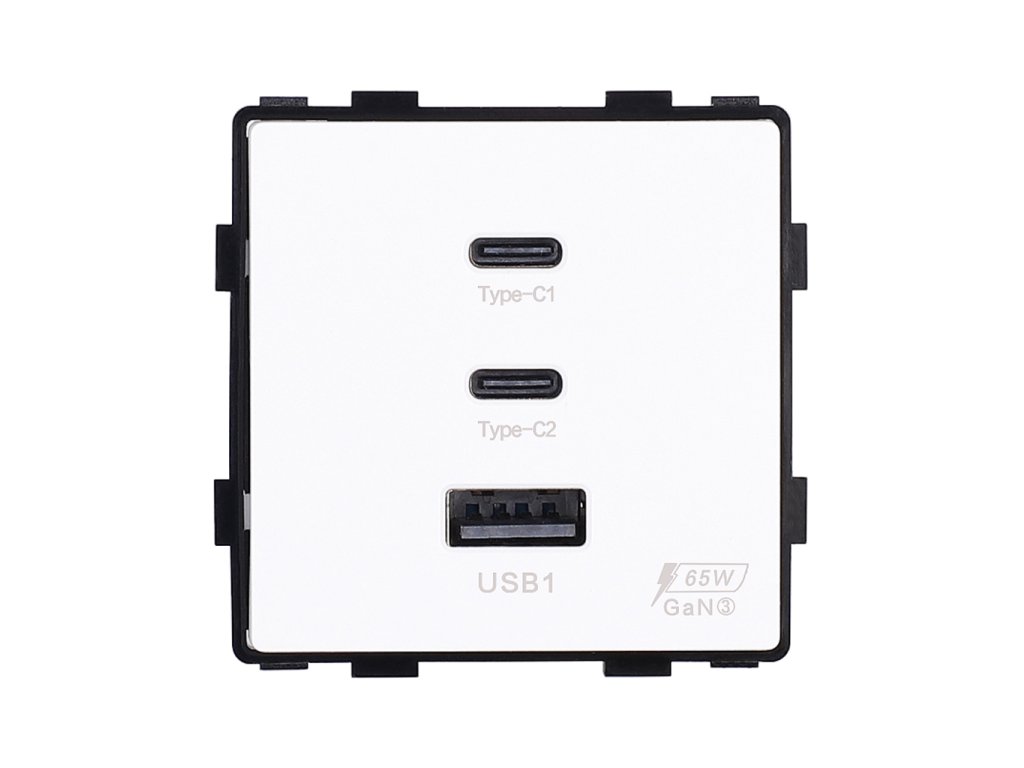 Modul nabíječka 2x USB-C + USB-A (Barva Šedá)