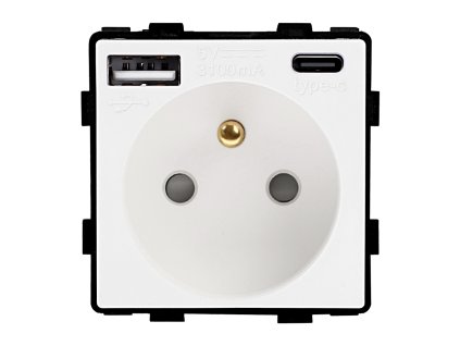 Modul zásuvka s USB-A a USB-C (Barva Šedá)