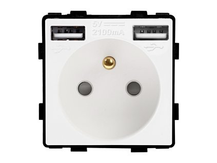 Modul zásuvka s 2x USB-A (Barva Šedá)