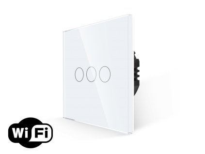 WiFi vypínač Gala Touch 3 okruhy, skleněný rámeček, 1000 W (Barva Šedá)