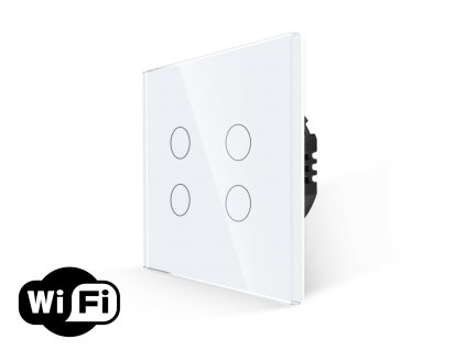 WiFi vypínač Gala Touch 4 okruhy, skleněný rámeček, 1000 W (Barva Šedá)