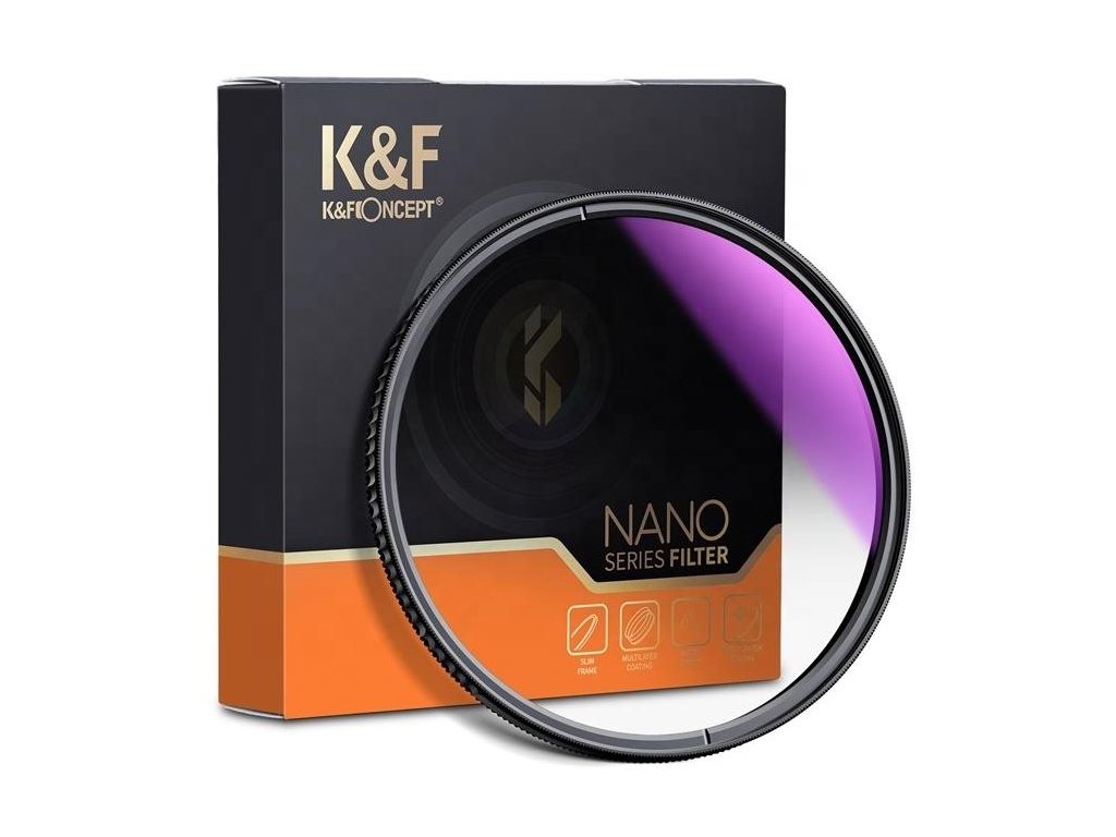 356298 k f concept k f 52mm nano x makky odstupnovany filter nd8 hd vodeodolny odolny proti