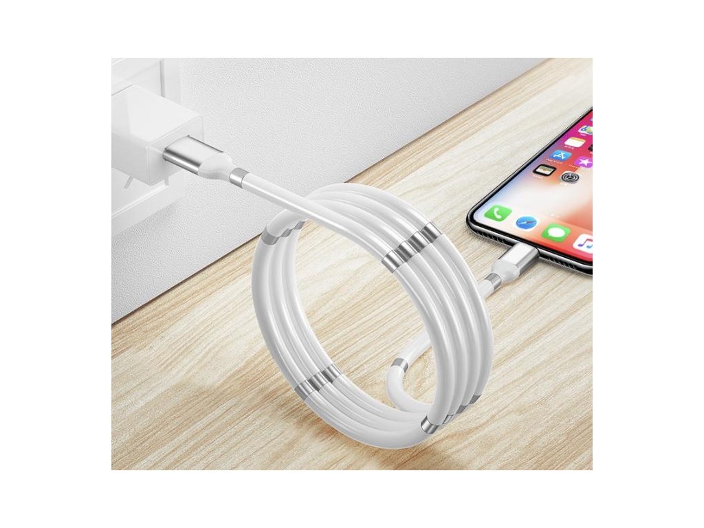 282120 magneticky samonavijaci usb nabijaci kabel type c 180 cm