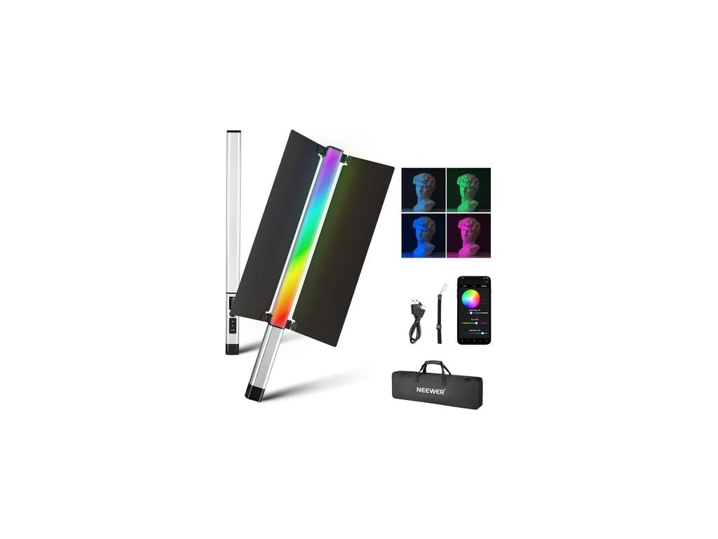 397800 neewer cl124 rgb permanentna rucna svetelna lista 112x biela 60x rgb led 16w 5 8 zavit