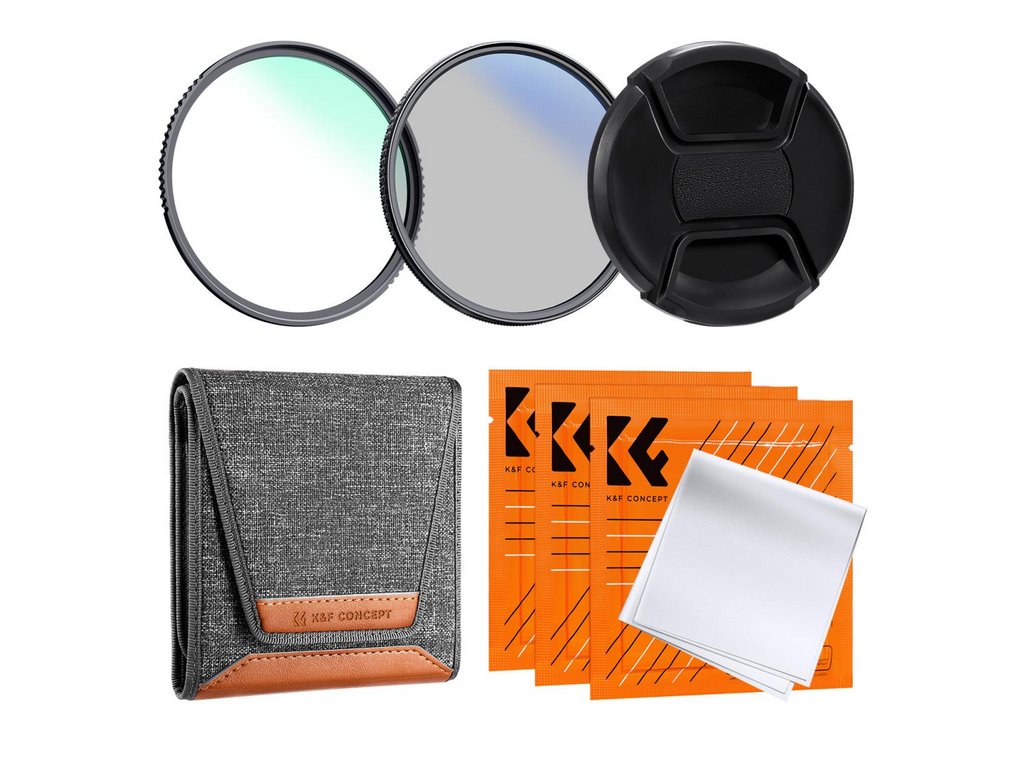 429308 k f concept k f 58mm 2ks suprava profesionalneho filtra objektivu mcuv cpl puzdro na filter kryt objektivu 3 ks cistiaca handricka