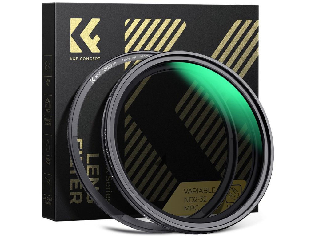 607046 k f concept k f 52mm nano x magneticky variabilny nd2 32 filter hd vodeodolny odolny proti poskriabaniu zeleny povlak