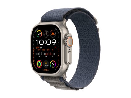 316434 apple watch ultra 2 gps cellular 49mm titanium case with blue alpine loop large