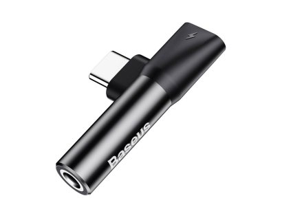 476810 baseus audio adapter usb c na mini jack 3 5 mm usb c cierny