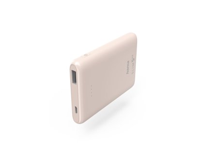 49422 hama slim 5hd powerbanka 5000 mah 1 a vystup usb a ruzova