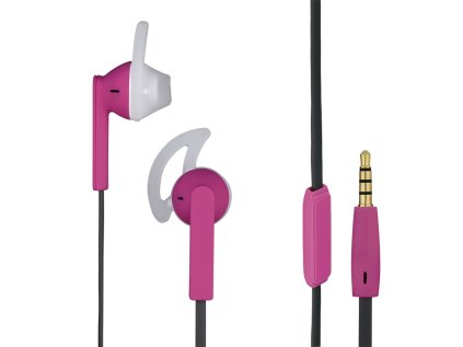 37746 hama sluchadla s mikrofonom joy sport silikonove stuple ruzova seda