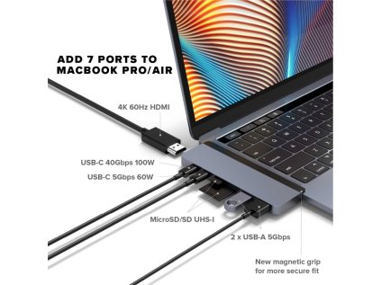 377937 hyper hyperdrive duo 7 v 2 usb c hub na macbook pro air strieborny