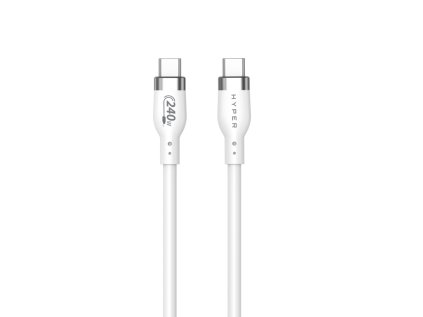 389980 hyper silicone 240w usb c nabijeci kabel 1 m bily