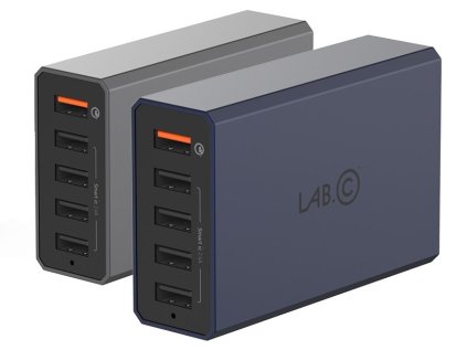377376 lab c x5 pro 5port usb wall charger 5port nabijacka navy