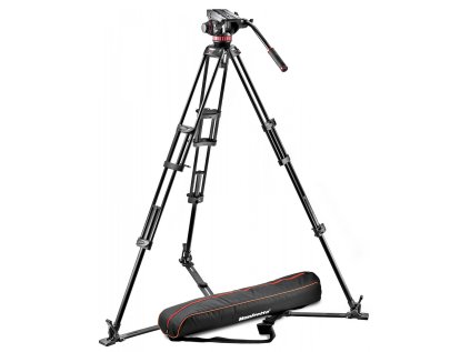 350625 manfrotto 502 fluidna videohlava a 546gb hlinikovy stativ s dvoma nohami
