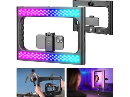 397779 neewer a111 ii rgb led klietka na stabilizaciu videa pre smartfony s bt spustacom