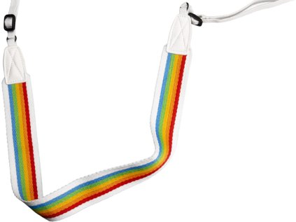 56597 polaroid camera strap flat rainbow white