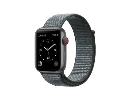 sportovy nylonovy remienok na suchy zips pre apple watch 42 44mm sedy