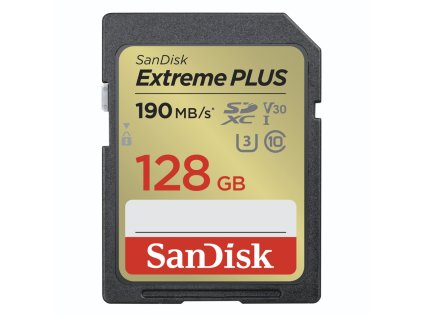47550 sandisk extreme plus 128 gb sdxc memory card 190 mb s and 90 mb s uhs i class 10 u3