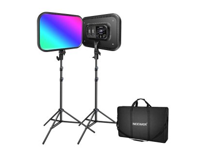 477302 novsia rgb168 rgb led studiova suprava dve 60w 2500 8500k lampy stojany