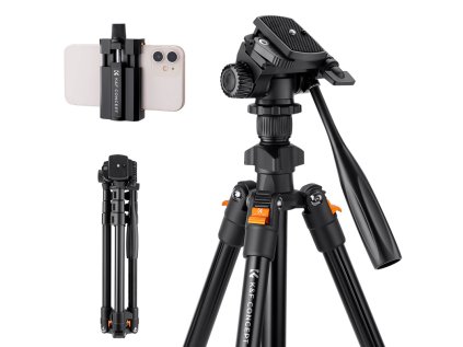 401612 k f concept k234a0 video tripod with 3d head and phone holder