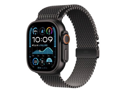 487691 apple watch ultra 2 gps cellular 49mm black titanium case with black titanium milanese loop s