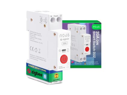 nous d2z zigbee din smart spinaci modul 20a 1 kanal s meranim spotreby
