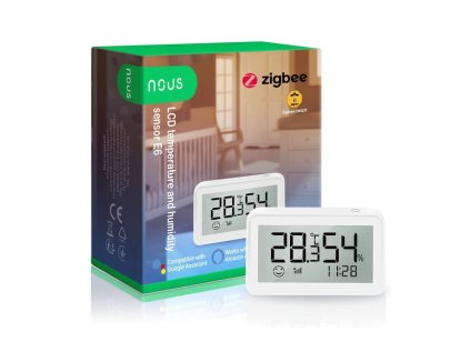 nous e6 lcd zigbee smart teplotny a vlhkostny senzor