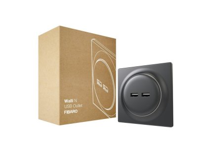 usb zasuvka bez inteligencie fibaro walli n usb outlet anthracite fgwu 021 8
