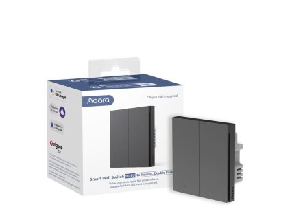 aqara smart wall switch h1 eu no neutral double rocker ws euk02 g siva zigbee vypinac s dvojitym rele