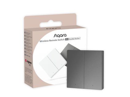 aqara wireless remote switch h1 double rocker wrs r02 g siva zigbee dvoj tlacidlovy bateriovy vypinac