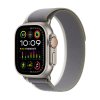316158 apple watch ultra 2 gps cellular 49mm titanium case with green grey trail loop m l