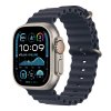 488606 apple watch ultra 2 gps cellular 49mm natural titanium case with navy ocean band