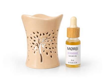 Aromalampe mit Lebensbaum + ätherisches Lavendelöl