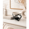 Keramik-Aromalampe mit hexagonalem Metallständer + ätherisches Minzöl