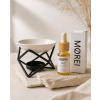 Keramik-Aromalampe mit hexagonalem Metallständer + ätherisches Minzöl