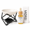 Keramik-Aromalampe mit hexagonalem Metallständer + ätherisches Minzöl