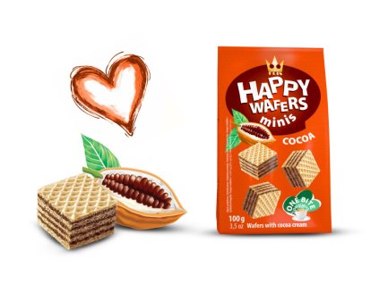 Happy Wafers cocoa 100g