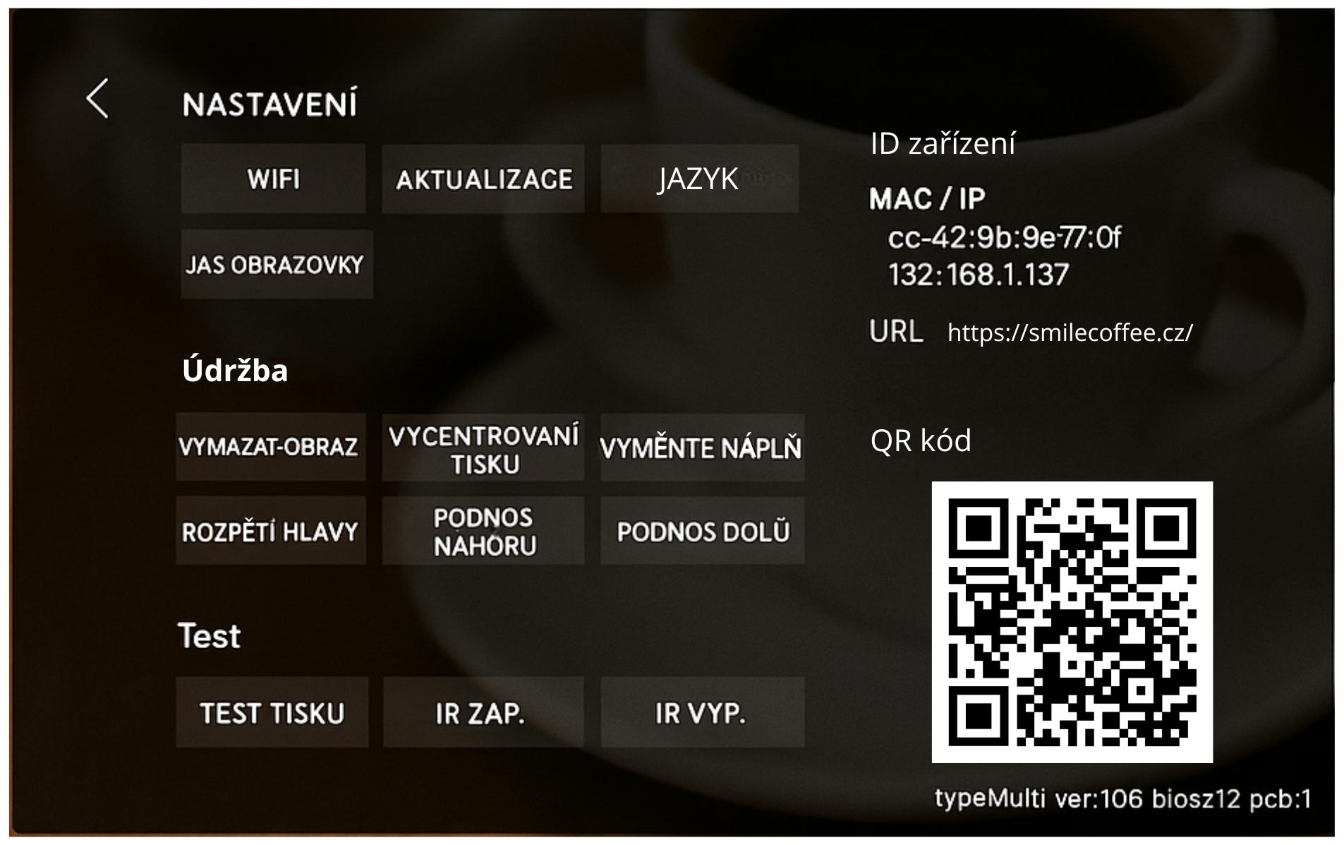 Nastavení Wi-Fi pro nahrání obrázku
