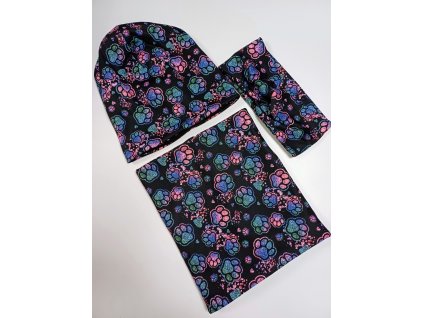 Set - čepice, nákrčník a čelenka - barva č. 15